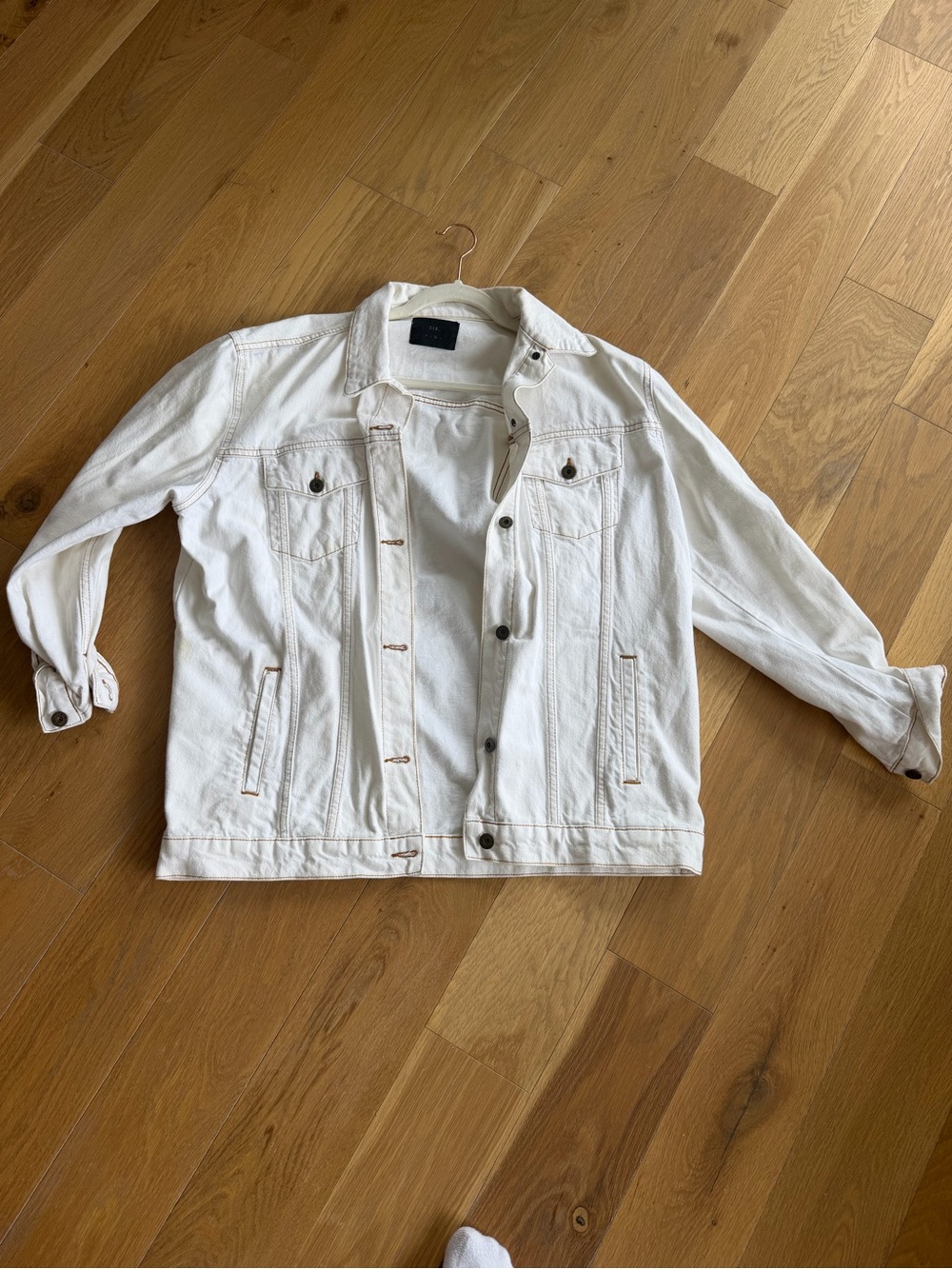 Lightweight White Denim Shirt Jacket - Casual Trucker Style